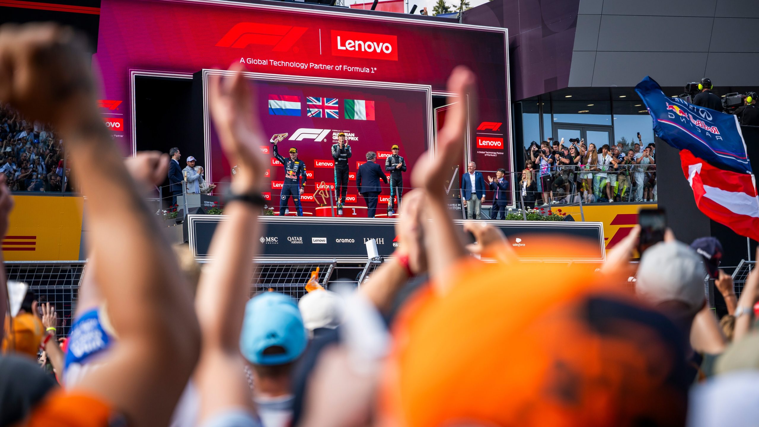 Le podium du GP d'Autriche 2026 - Red Bull Content Pool