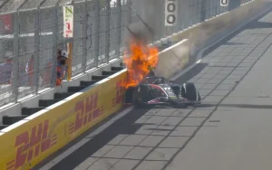Spectaculaire incendie après un violent accident en F2 à Madrid