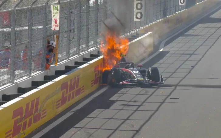 Spectaculaire incendie après un violent accident en F2 à Madrid